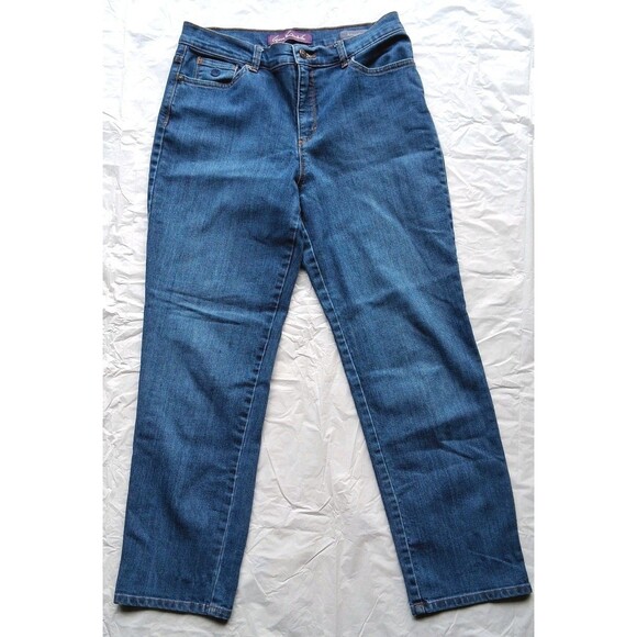 Gloria Vanderbilt Denim - Gloria Vanderbilt Sz 10 Womens Blue Jeans Pocket Denim Button Zip Adult Amanda